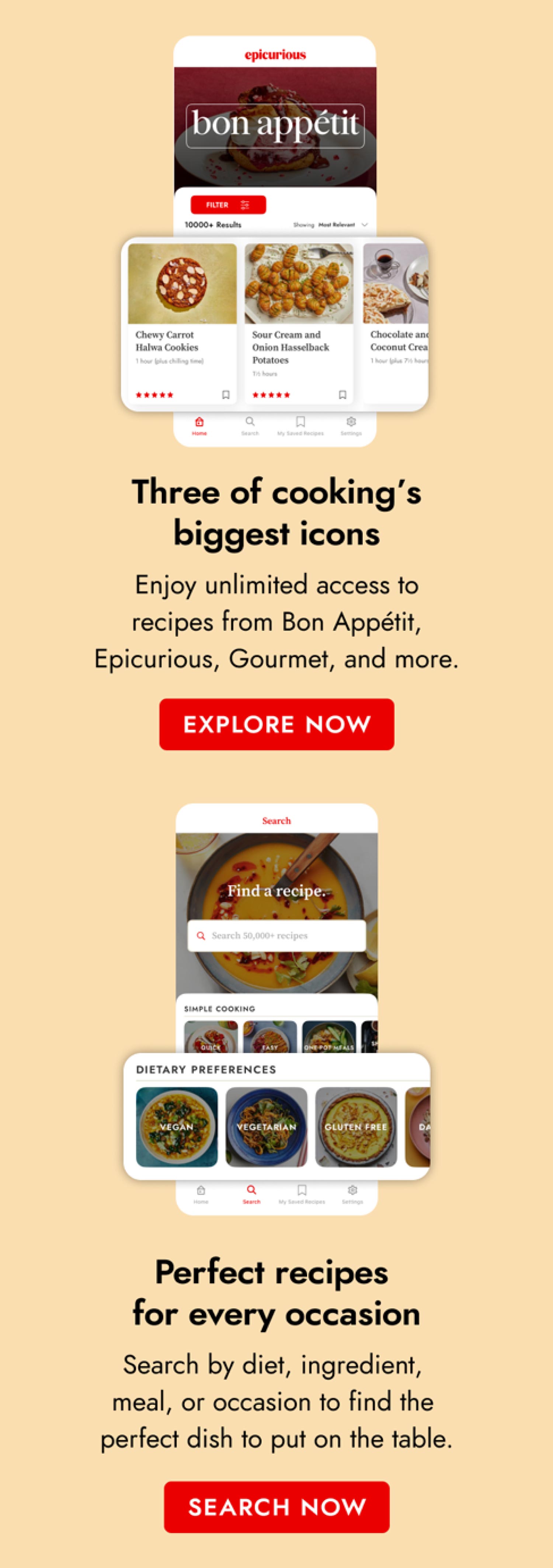 Three of Cookings Biggest Icons. Explore More.