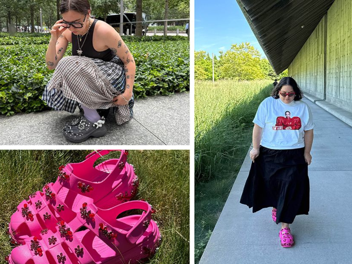 Collage of editors styling their crocs