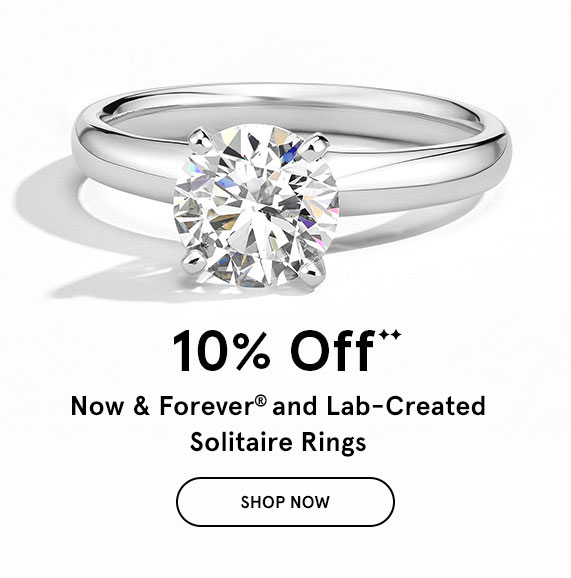 10% Off Now and Forever and lab-created Solitaire Rings