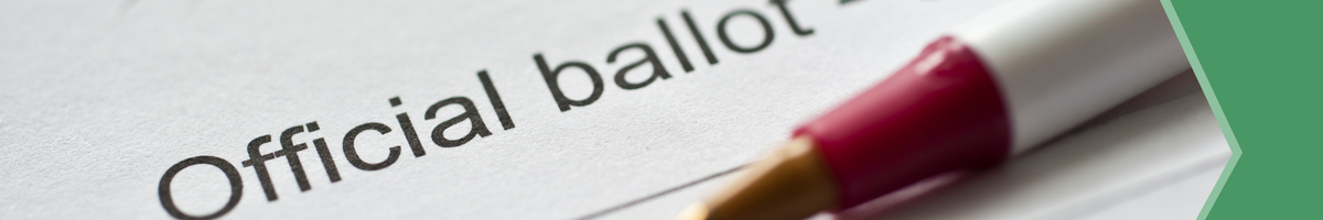 Image of a pen and a ballot.