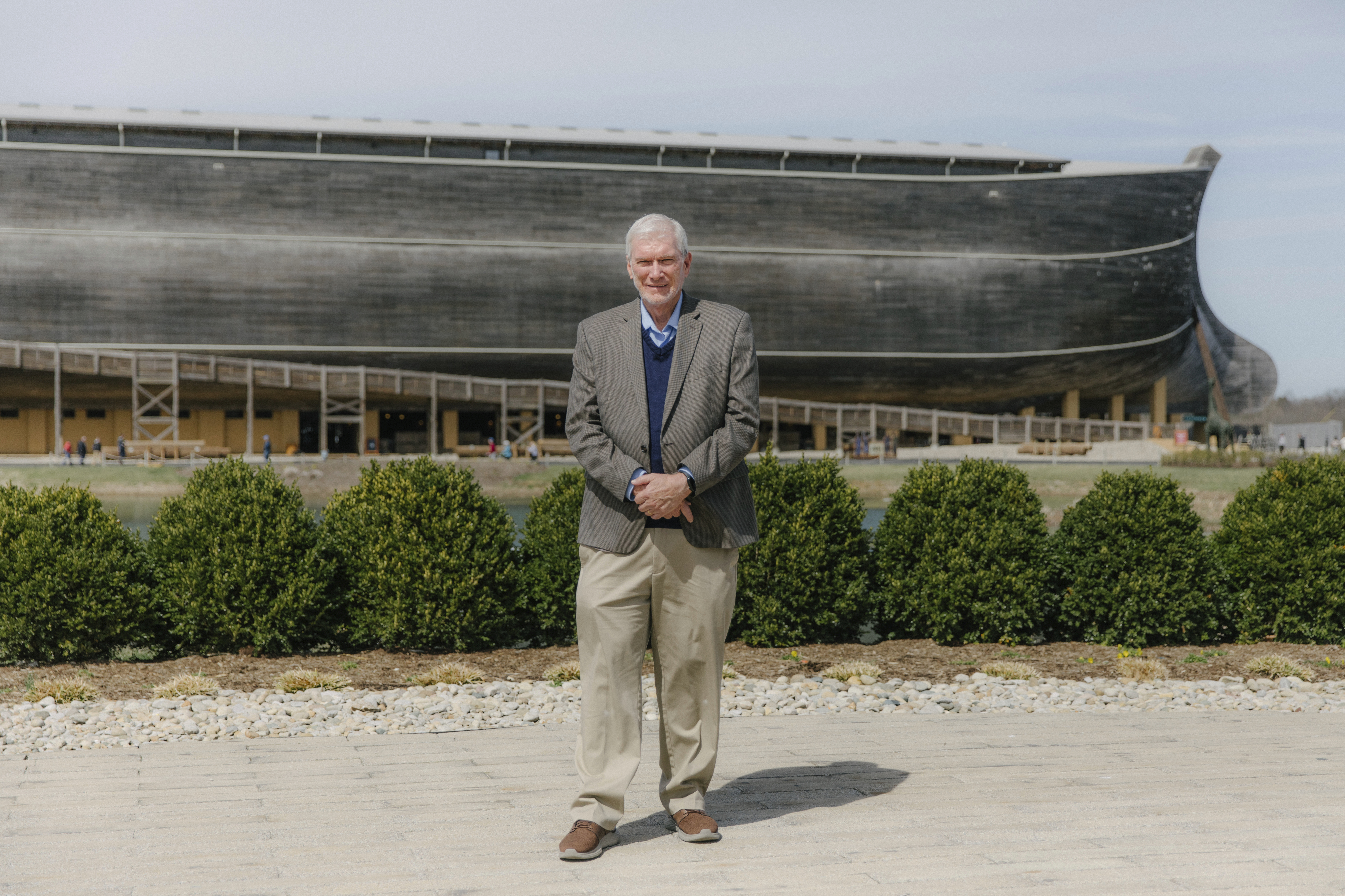 Ken Ham, founder of Answers in Genesis, poses for a portrait at the Ark Encounter in Williamstown, Ky., in March. (AP Photo/Madeleine Hordinski).