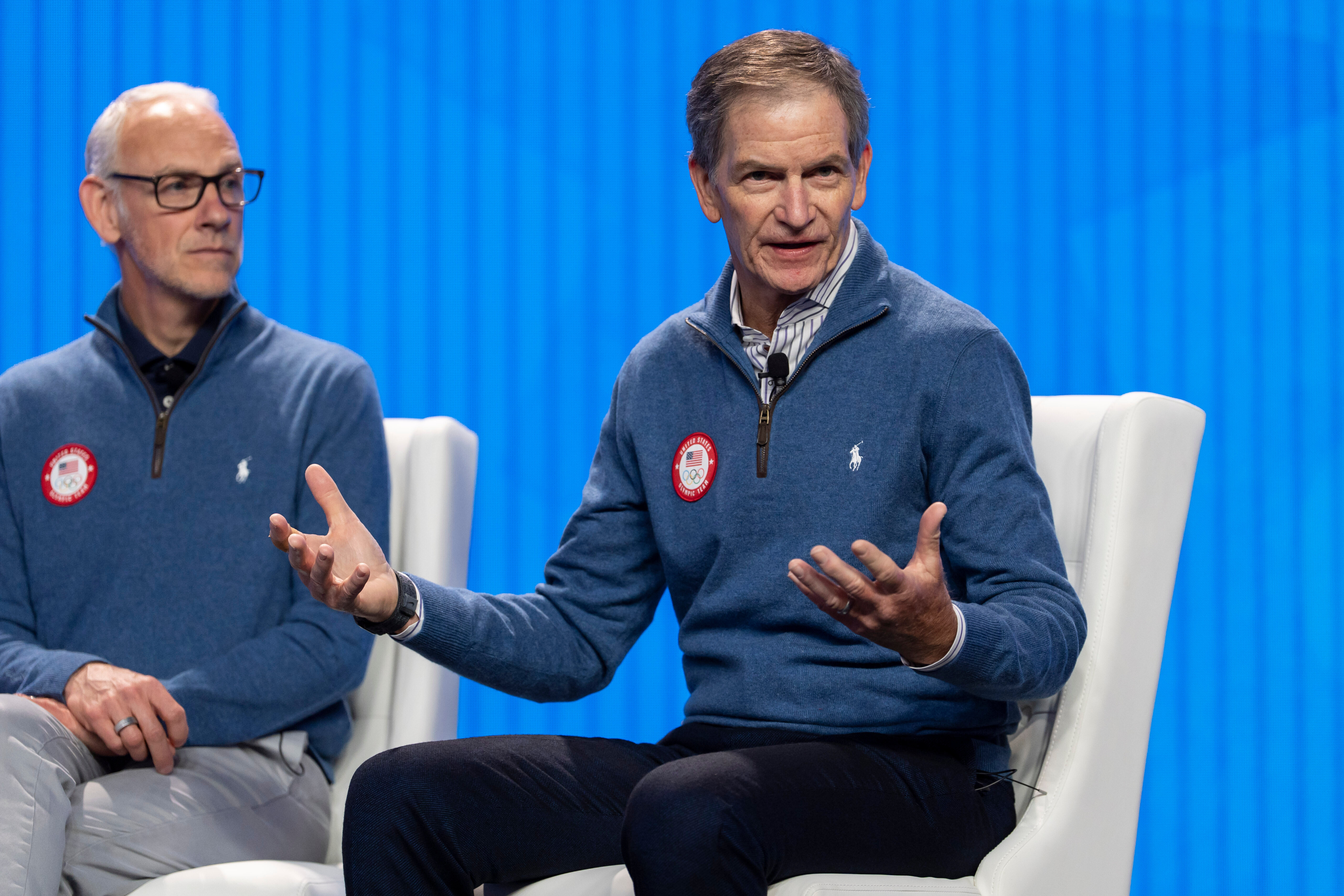 Board Chair and President of the U.S. Olympic & Paralympic Committee Gene Sykes speaks during a press conference during Team USA Media Summit, on Tuesday, in New York.
