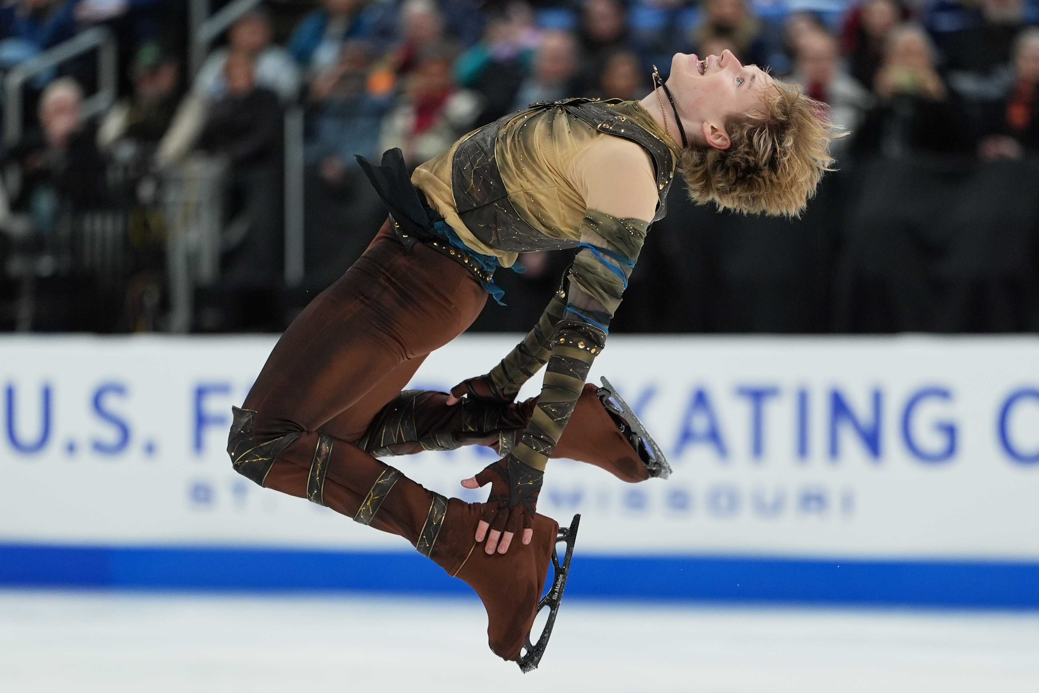 Ilia Malinin competes during the men's short program at the U.S. Figure Skating Championships, Thursday, Jan. 8, 2026, in St. Louis.