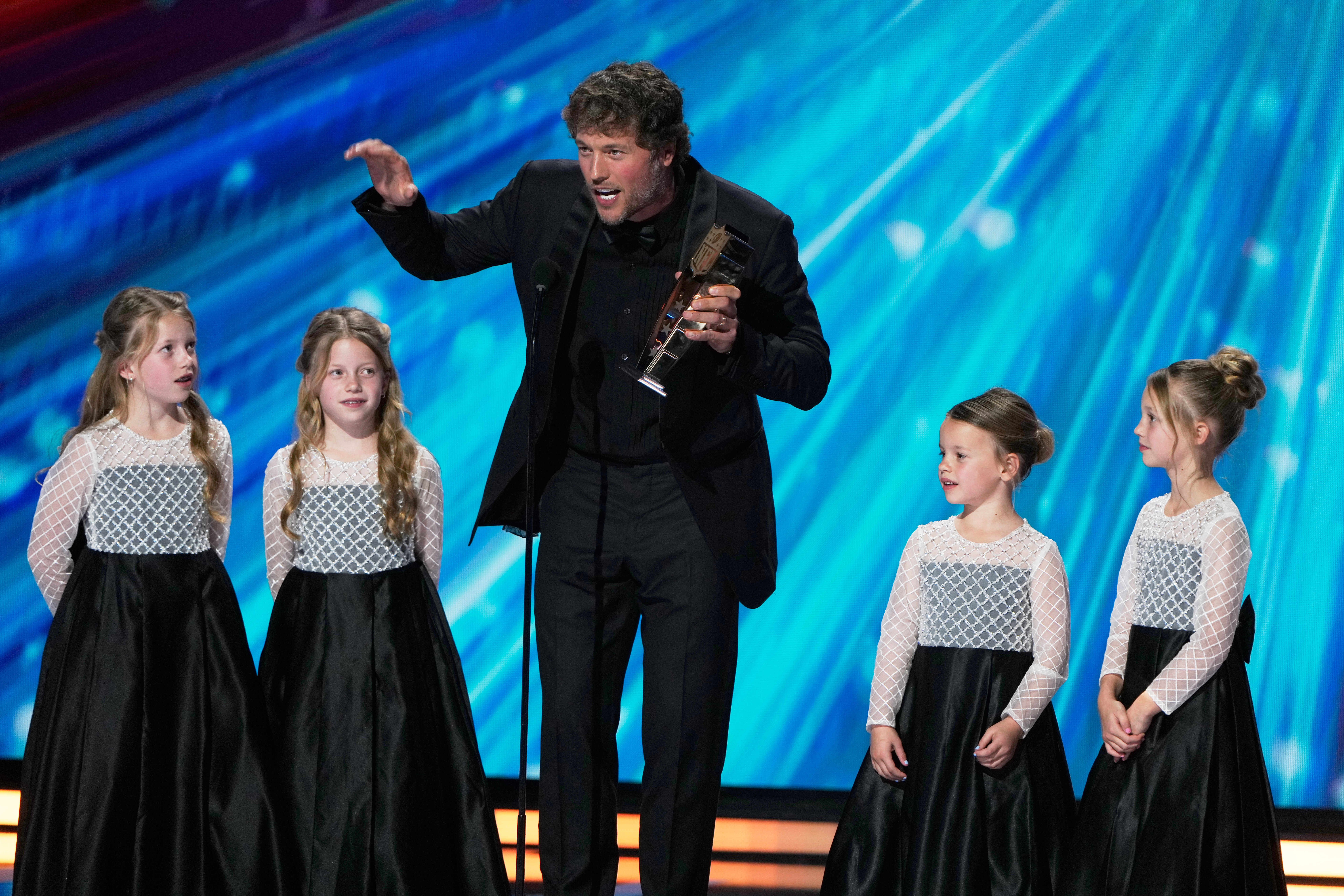 Los Angeles, Rams' Matthew Stafford accepts the AP Most Valuable Player award during the NFL Honors award show, Thursday, Feb. 5, 2026, in San Francisco.