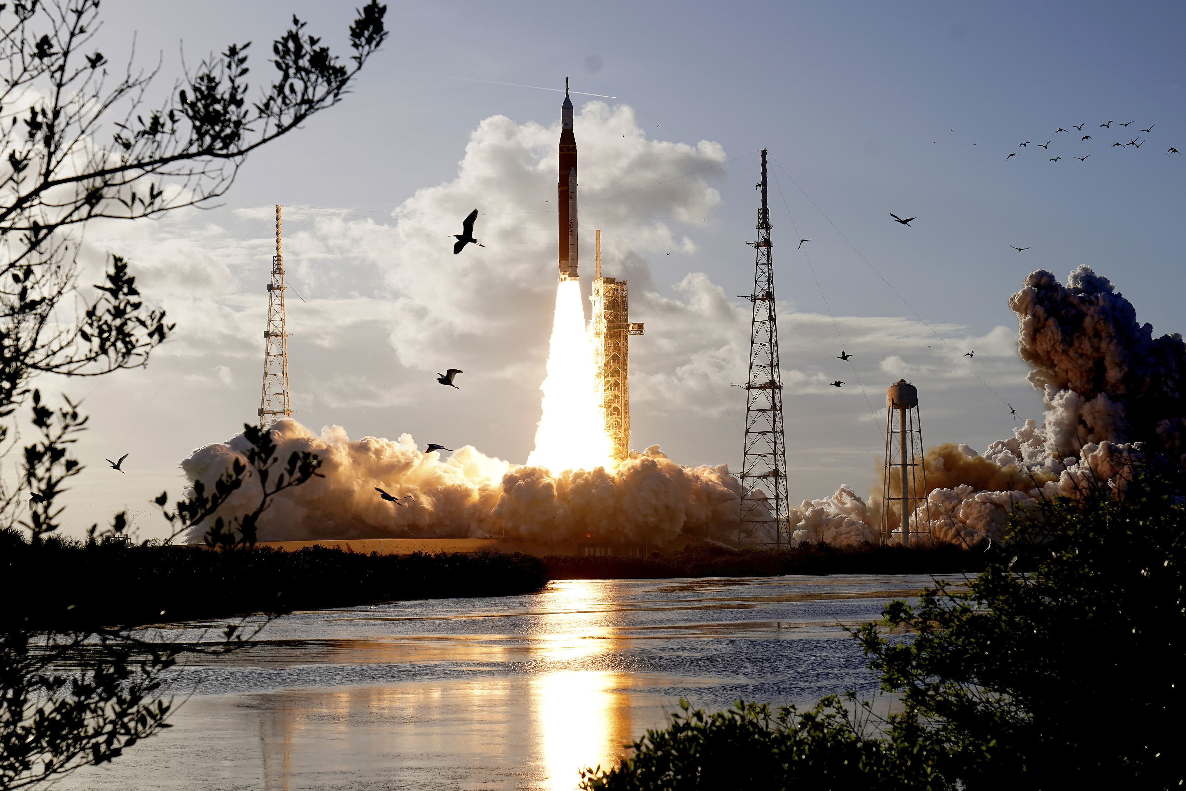 NASA's Artemis II moon rocket lifts off from the Kennedy Space Center launch pad in Cape Canaveral, Fla.