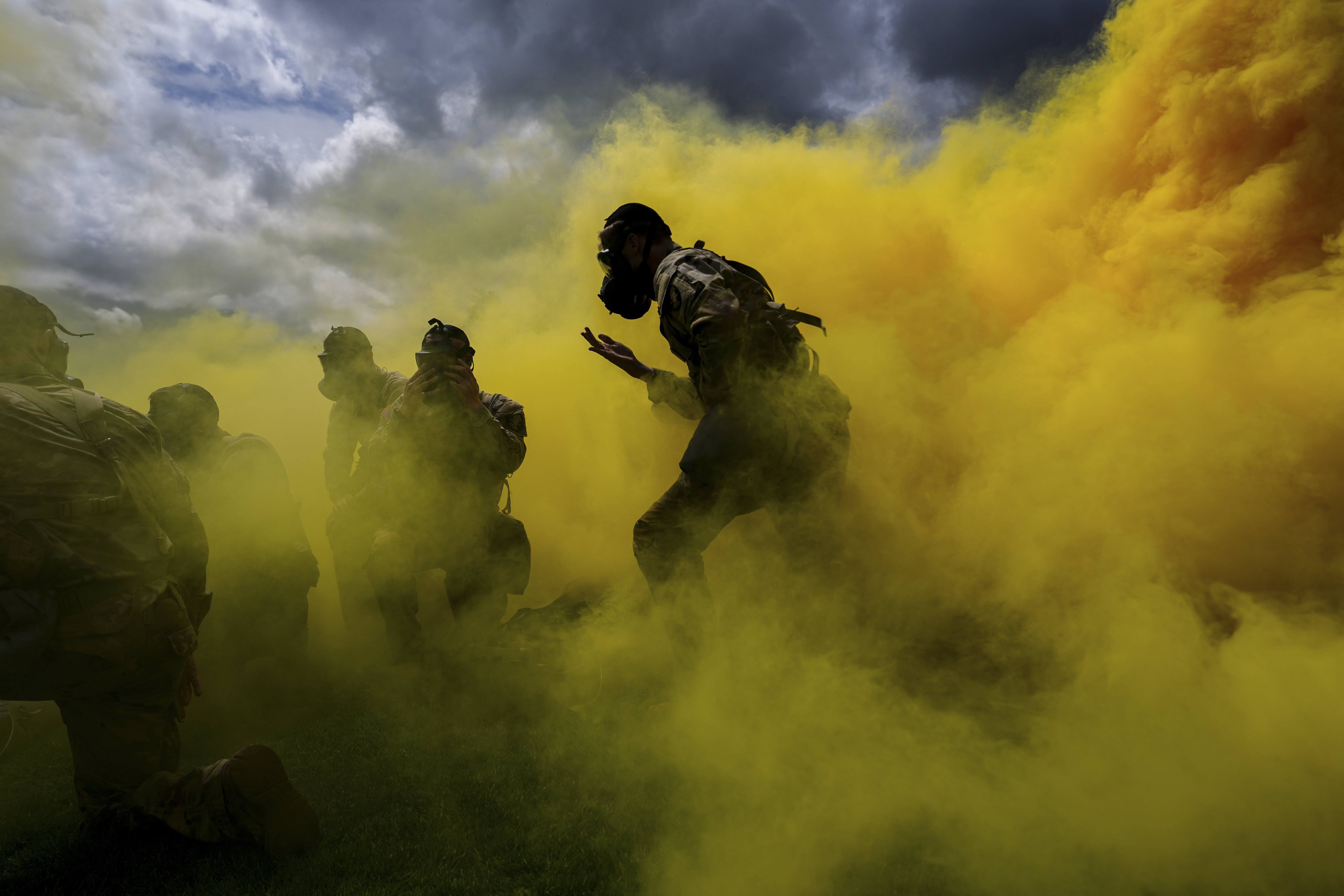 A West Point cadet competes in the Sandhurst Military Skills Competition at the United States Military Academy.