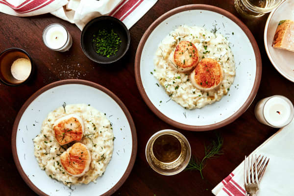 Creamy Artichoke Risotto with Seared Scallops Is the Ultimate Date Night Dinner