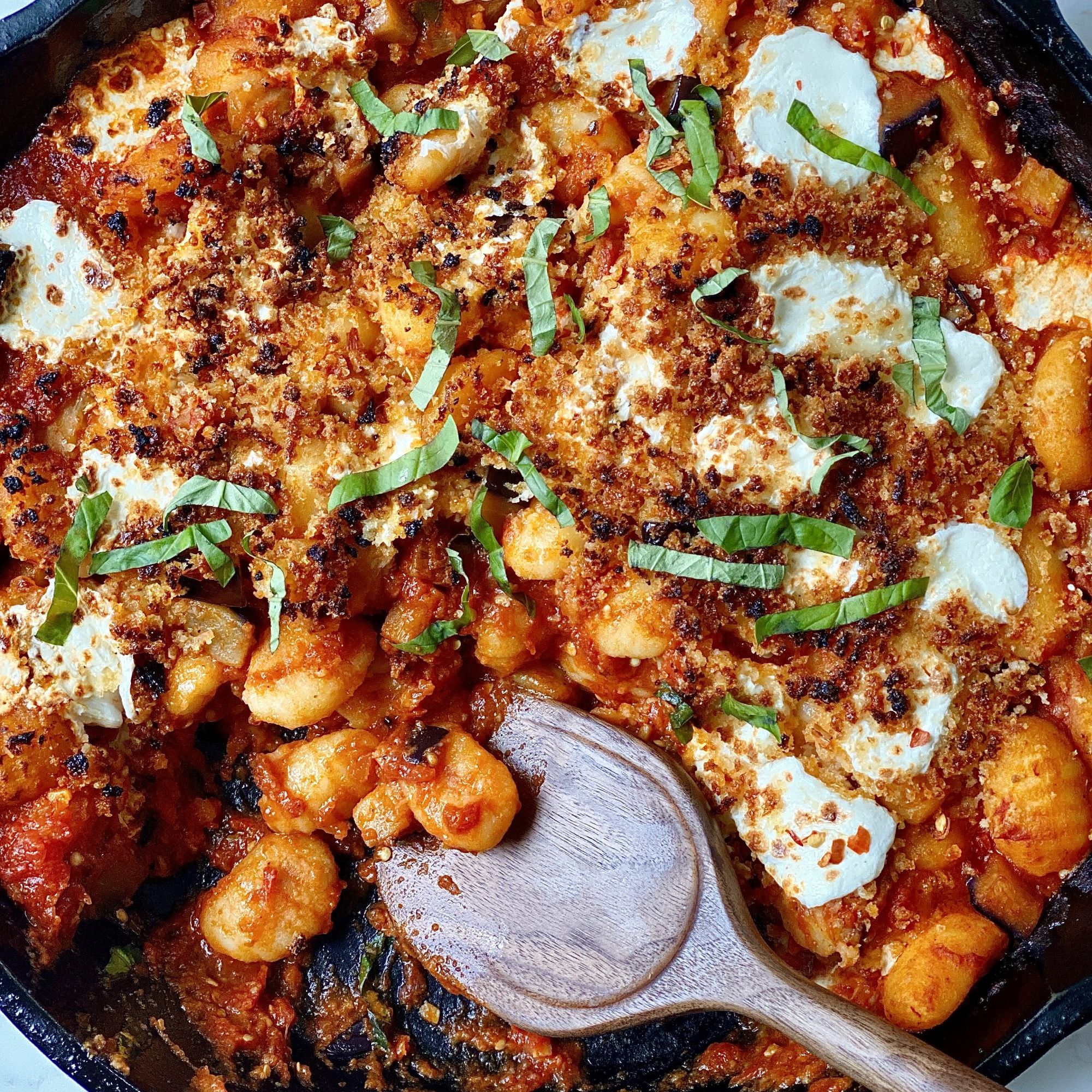 We're Making One-Pan Eggplant Parm Gnocchi on Repeat