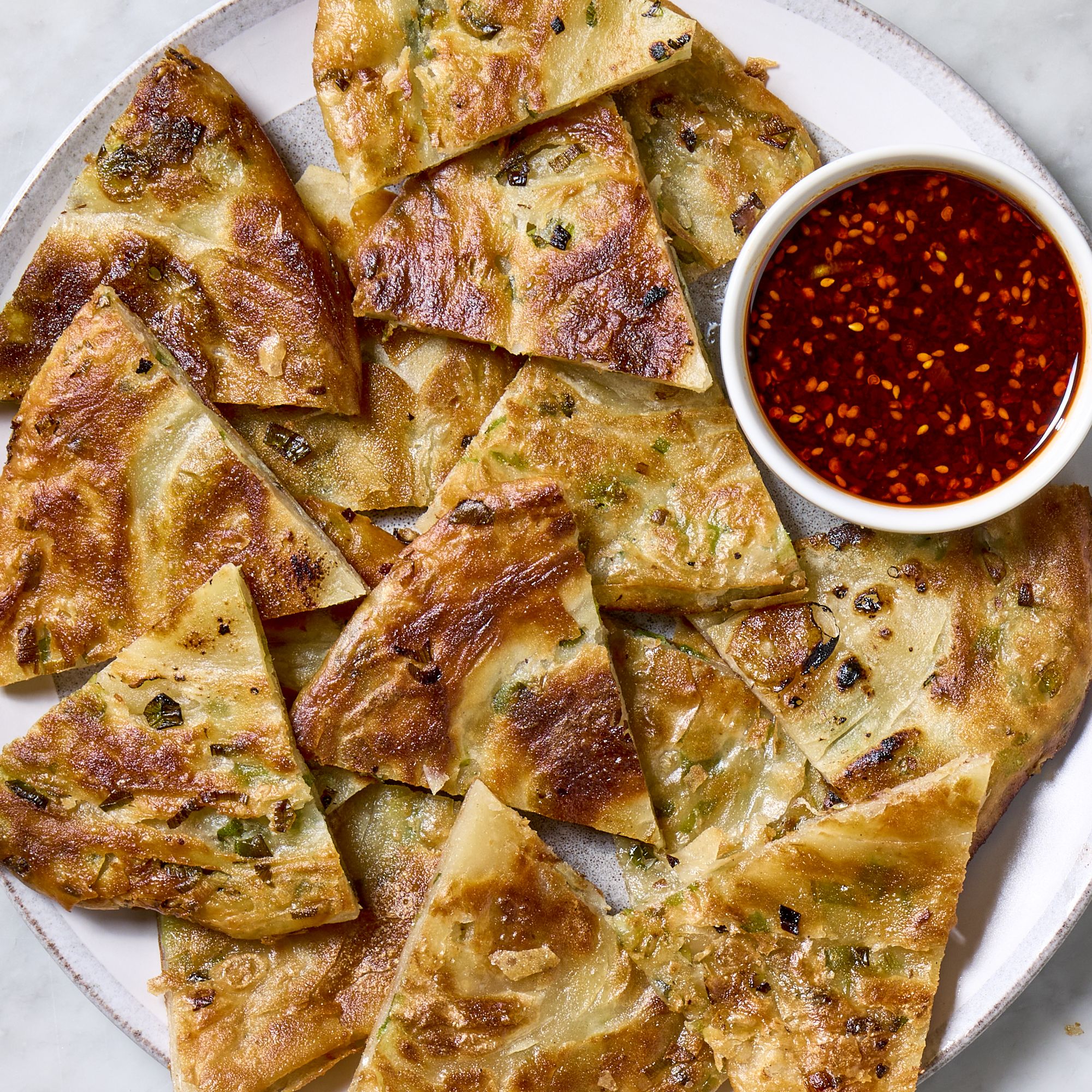 My 3-Ingredient Scallion Pancakes Are Super Crispy and Extra Flaky