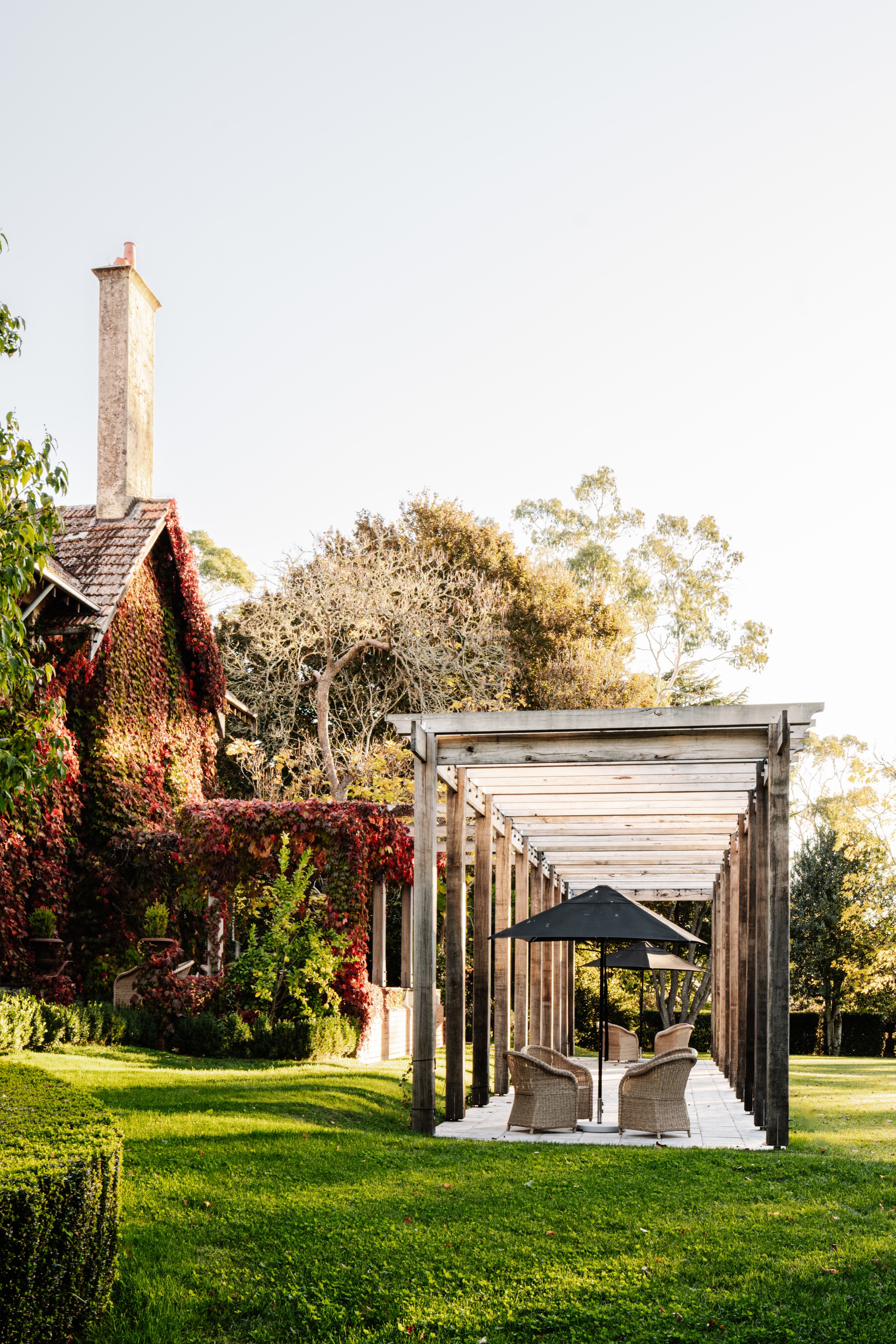 Autumn transforms this heritage garden into a sea of radiant red