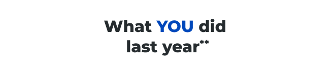 What YOU did last year**