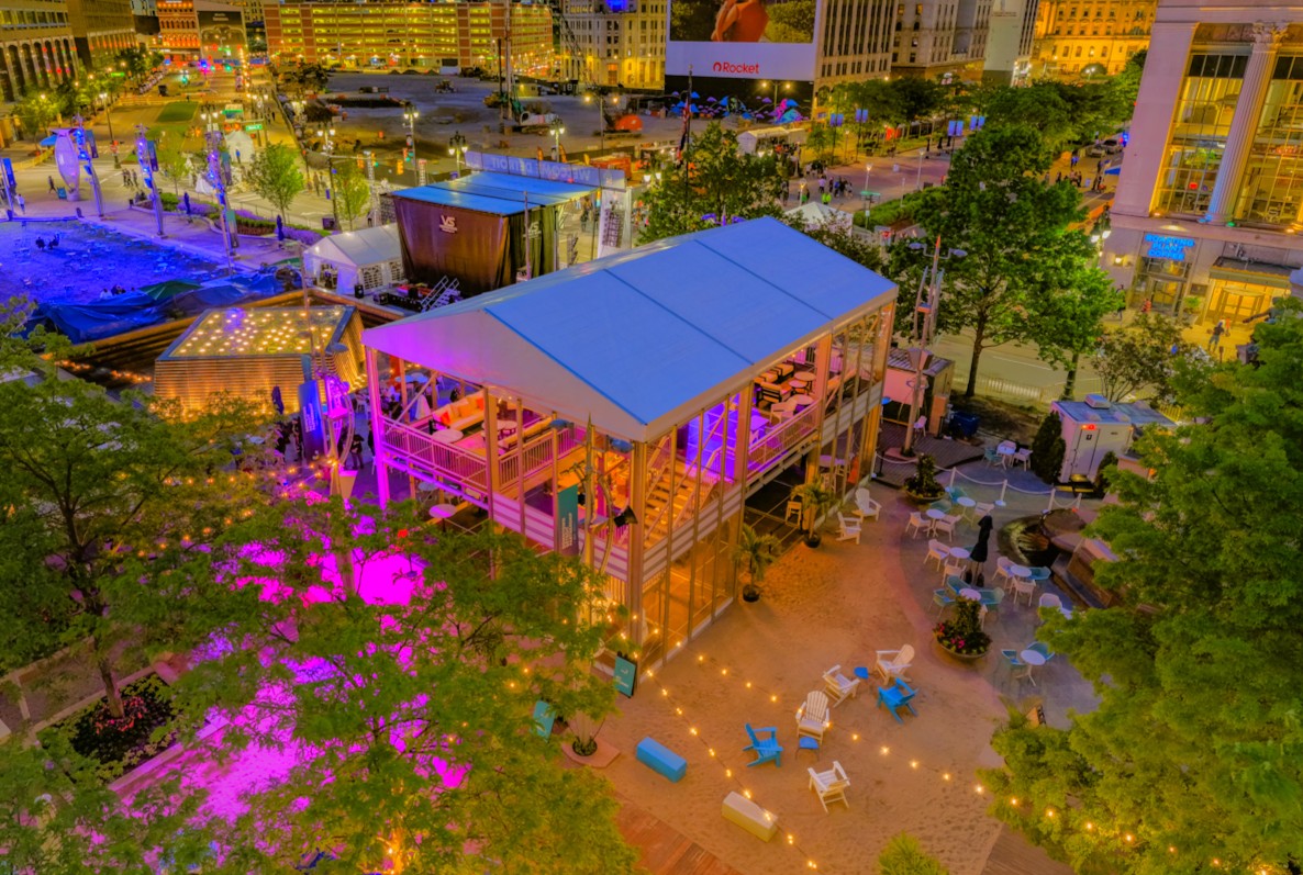 A two story Cabana in Downtown Detroit 