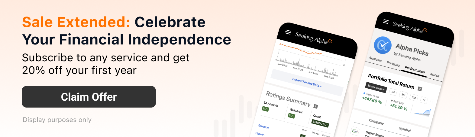 Sitewide Sale: 20% off Premium, Alpha Picks, PRO, and Investing Groups