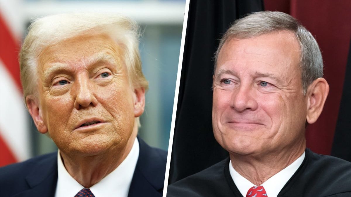 A photo composite of Trump and John Roberts