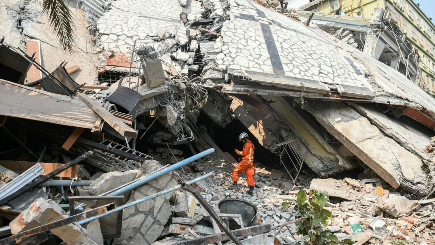 Myanmar earthquake aftermath.