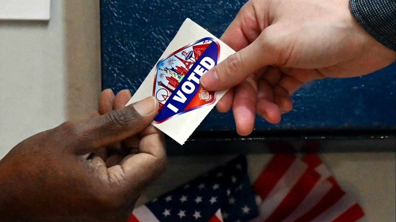 ''I Voted'' sticker.