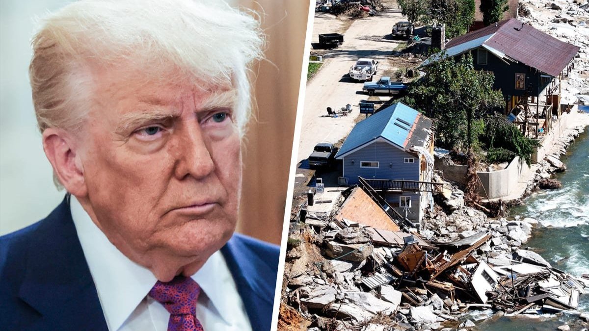 Donald Trump and Hurricane Helene damage