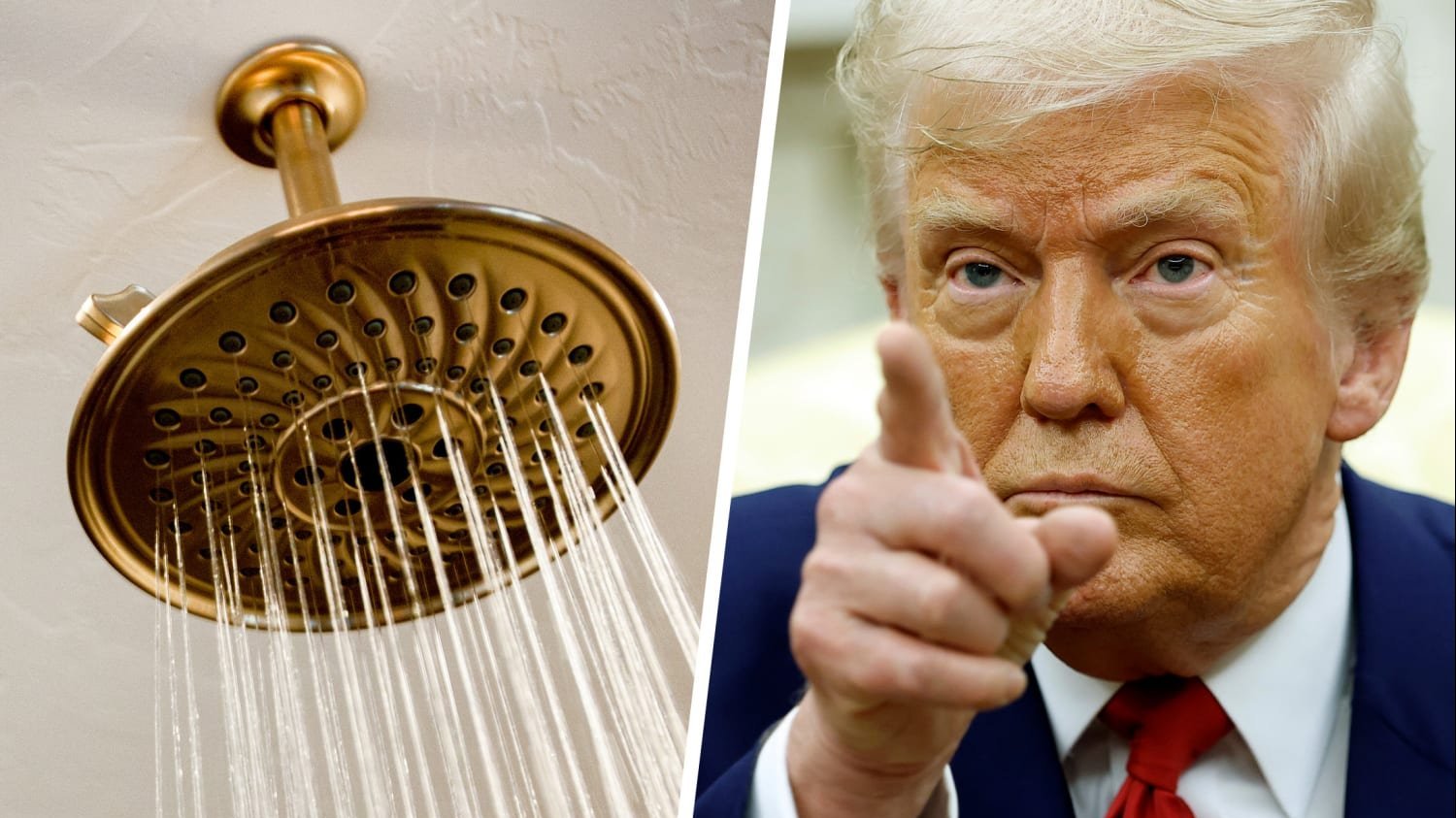 Showerhead and Donald Trump.