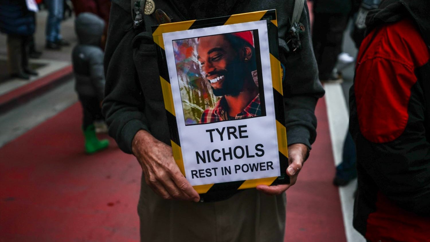 A photo of a protester