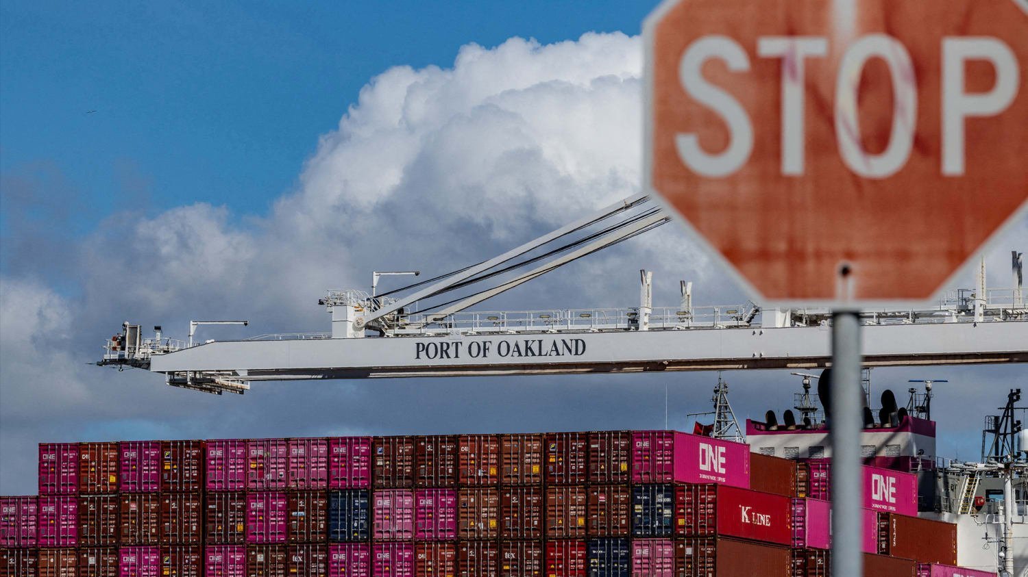 A photo of a shipping container