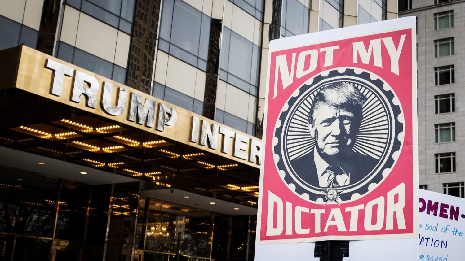 Anti-Trump poster.