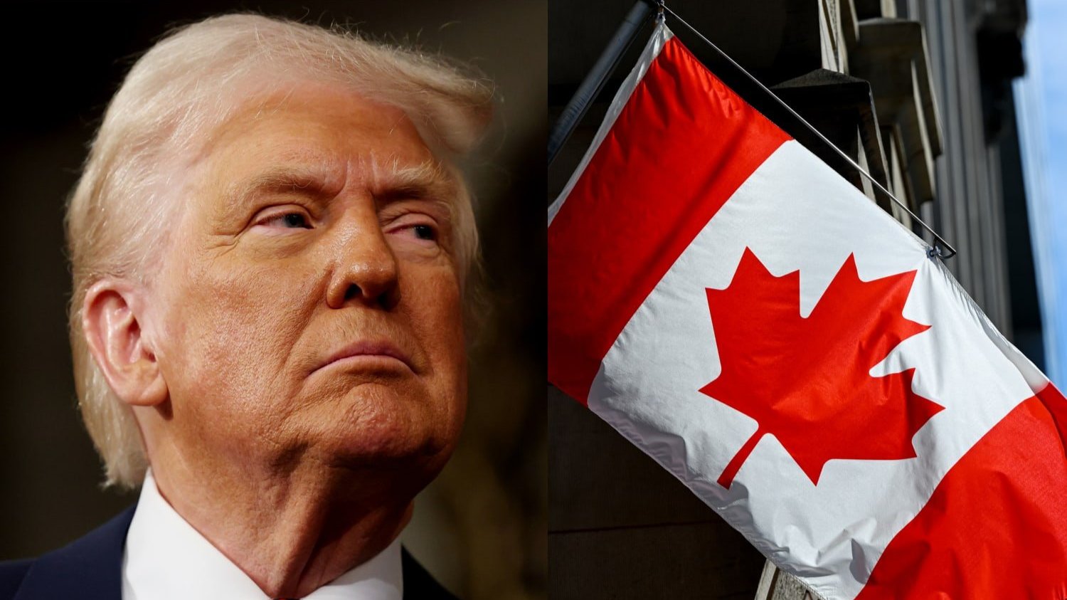 Trump and Canada flag.