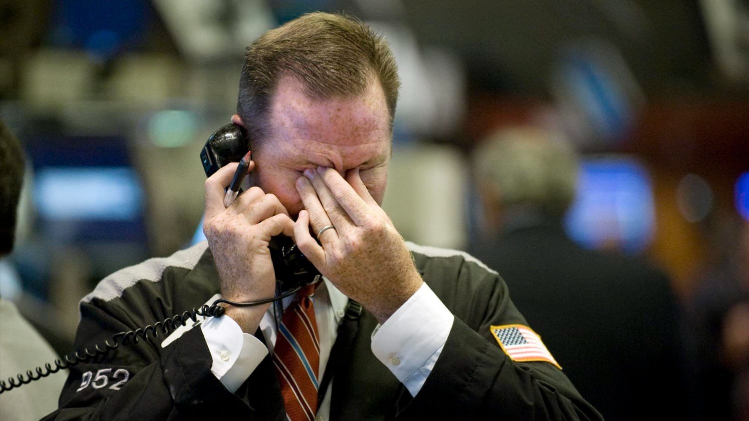 A photo of a sad trader
