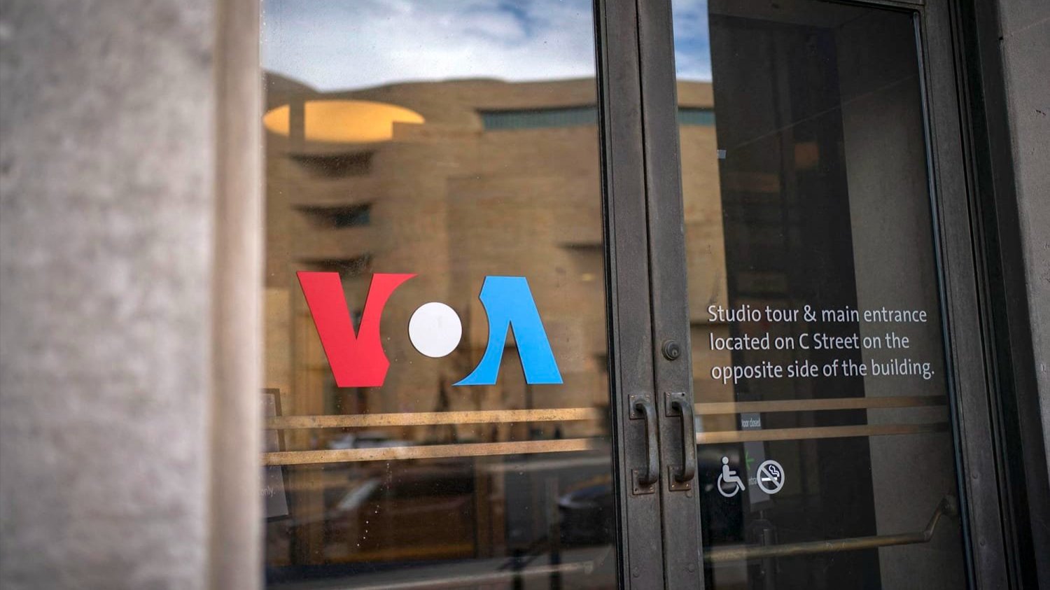 A photo of the door to the VOA