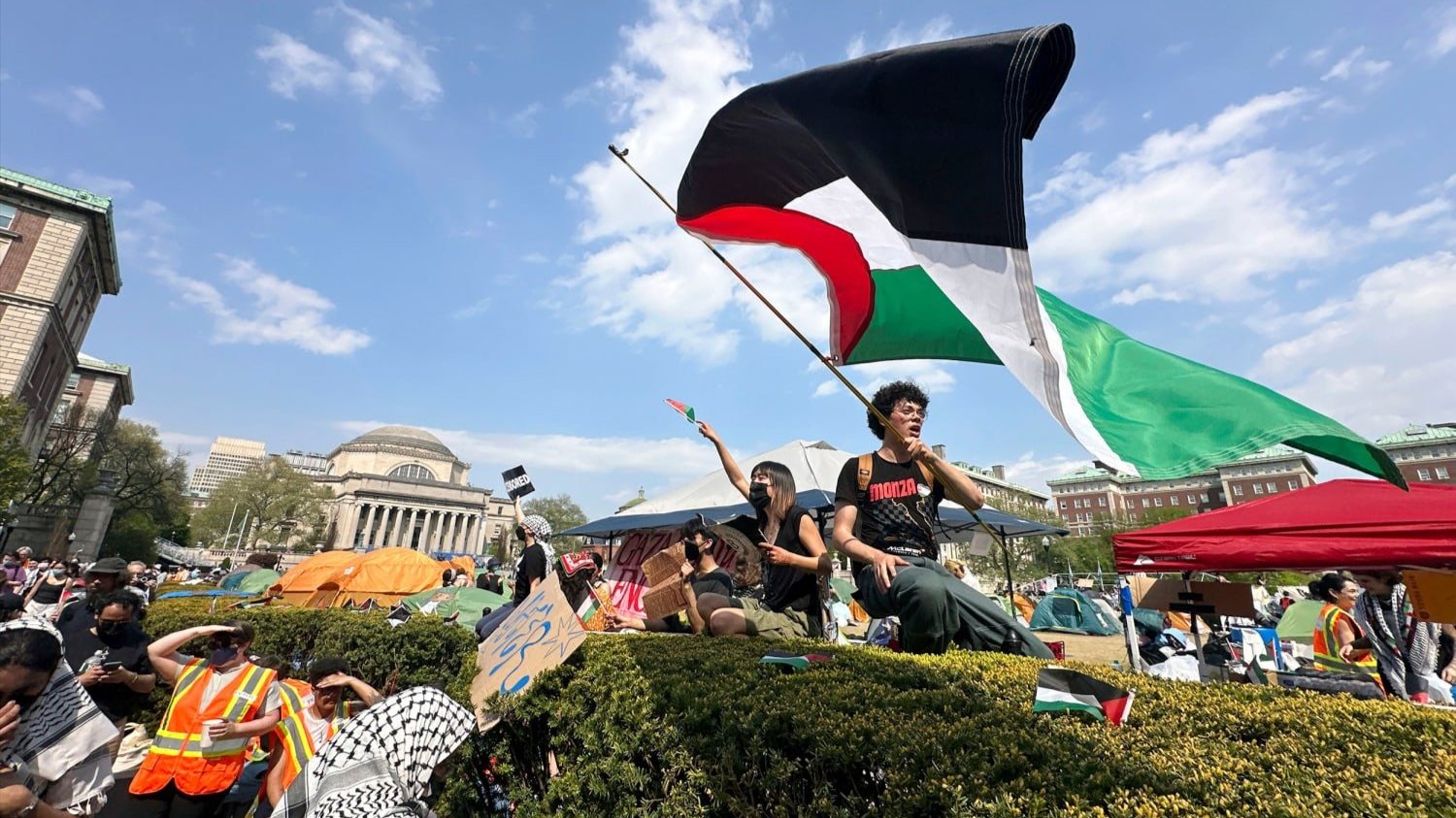 A photo of a Columbia protest