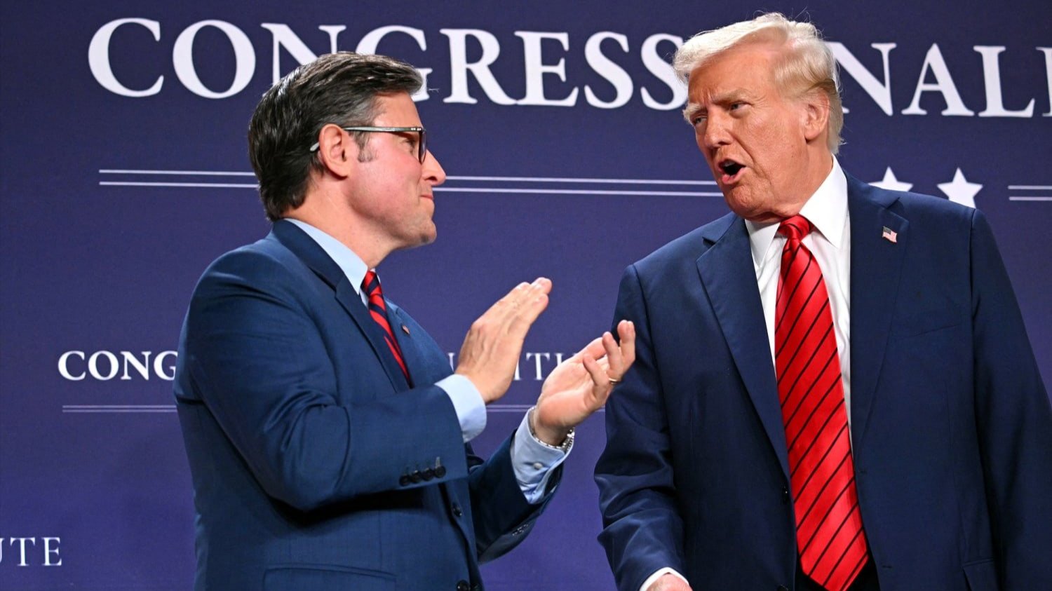 A photo of Johnson and Trump