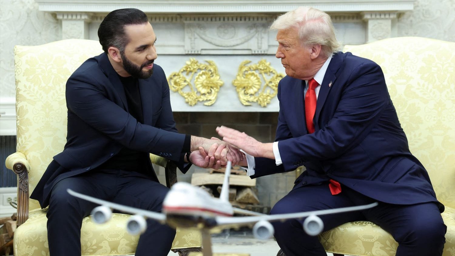 Donald Trump and Salvadoran President Nayib Bukele.