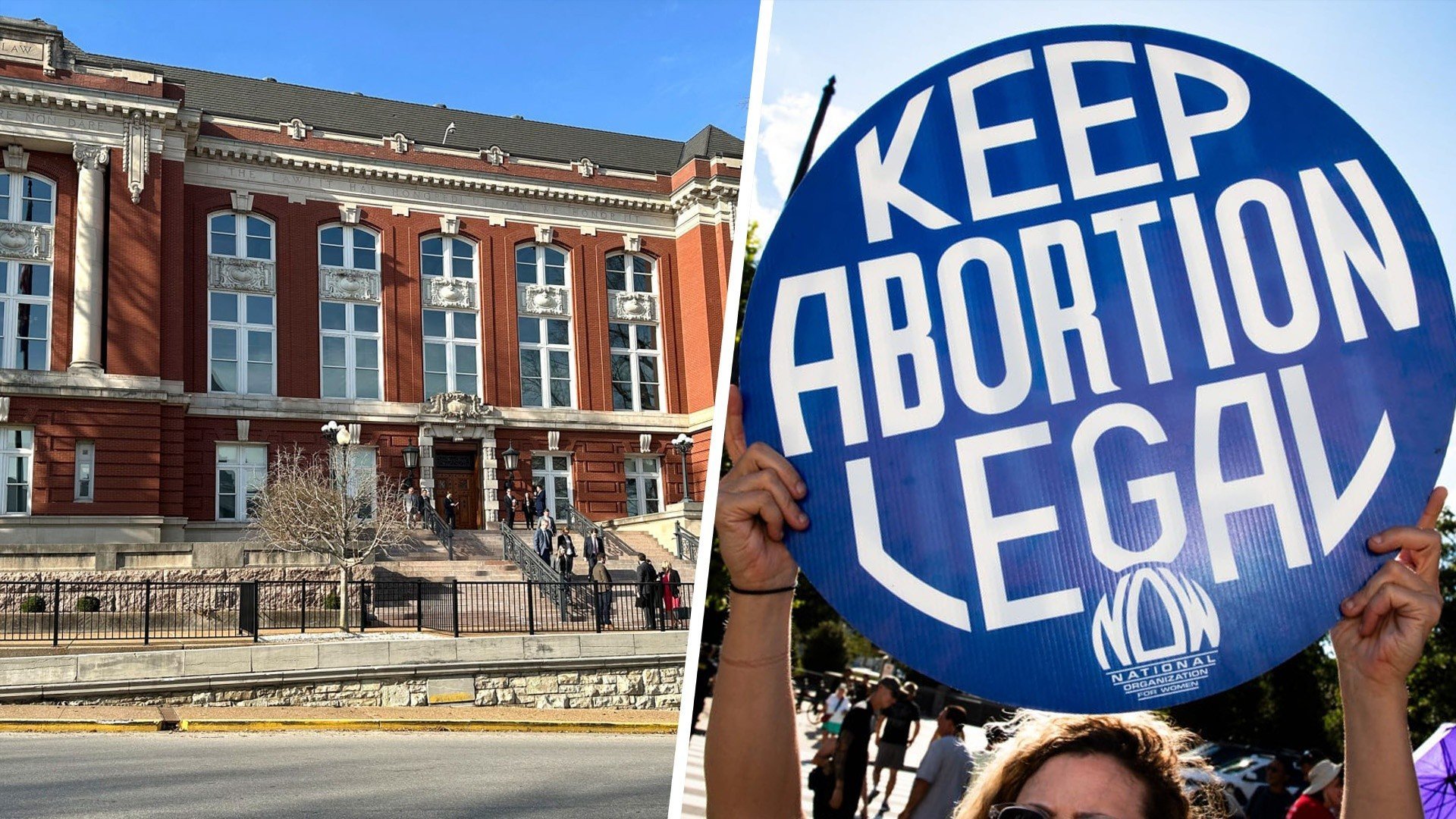Missouri Supreme Court and abortion protest sign