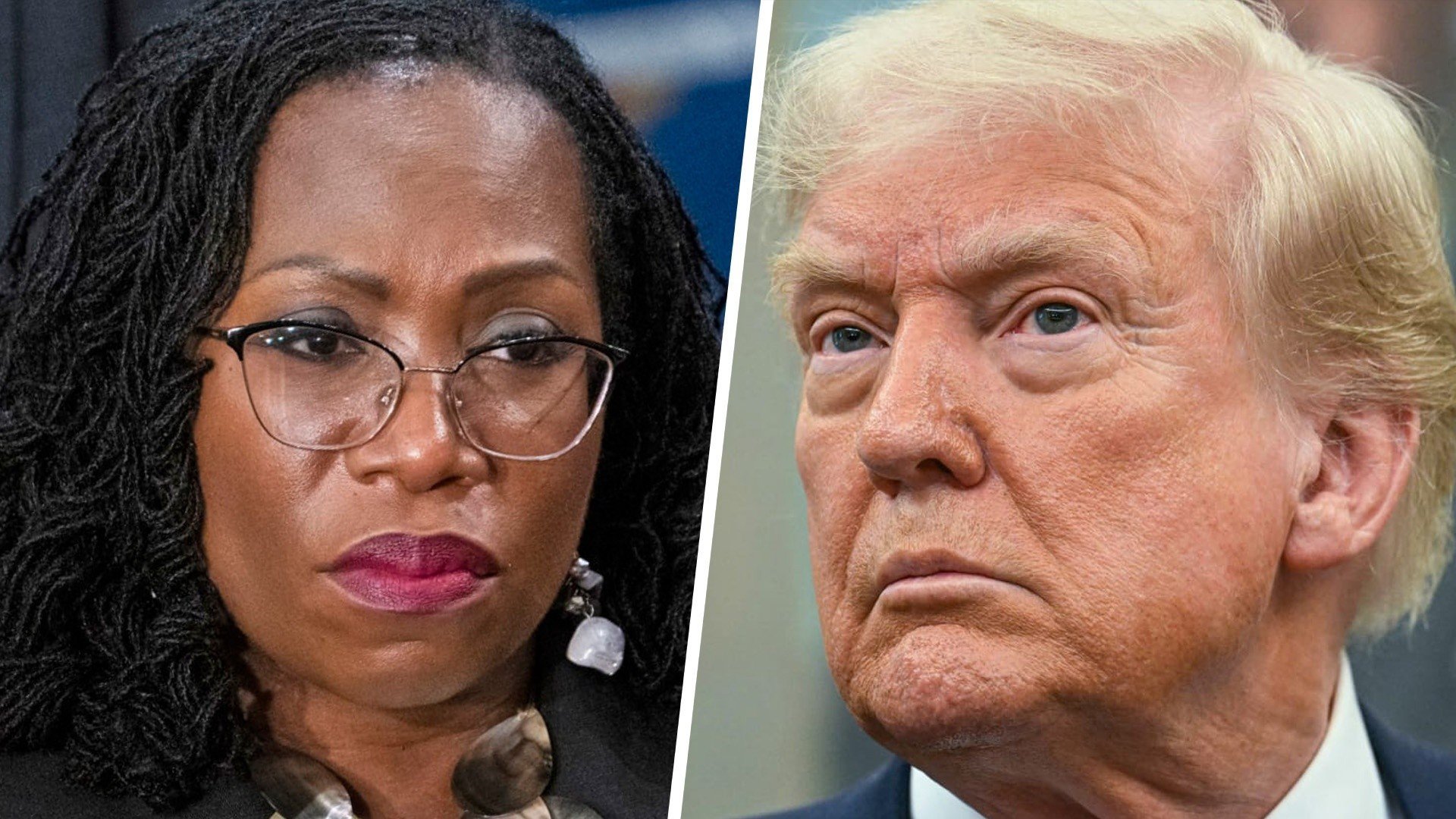 Justice Ketanji Brown Jackson and Donald Trump.