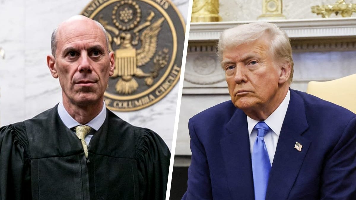 A composite photo of Judge James Boasberg and Trump