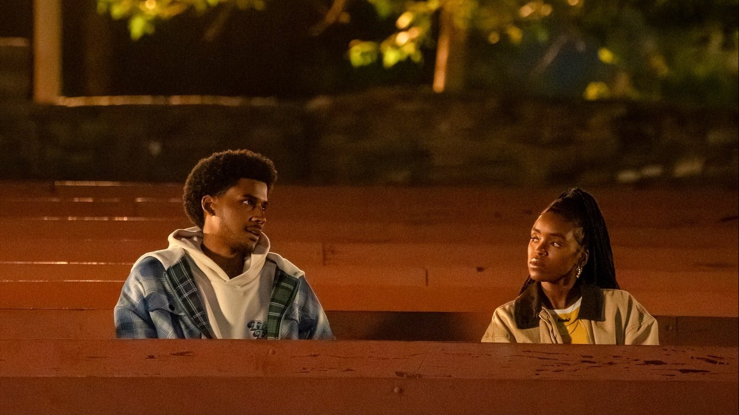 Lovie Simone as Keisha Clark and Michael Cooper Jr. as Justin Edwards in ''Forever.''