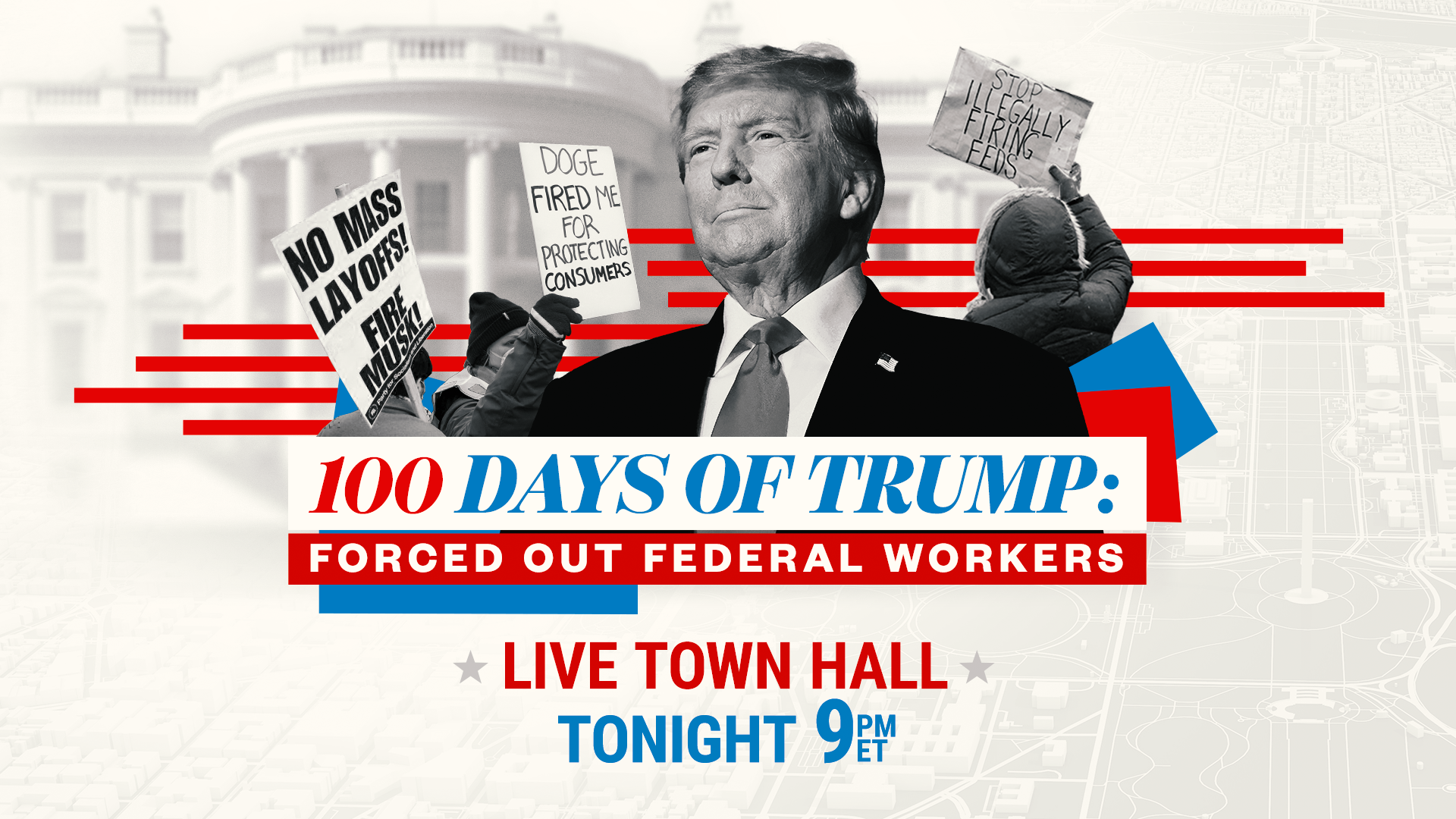 Graphic promoting ''100 Days of Trump'' on MSNBC.