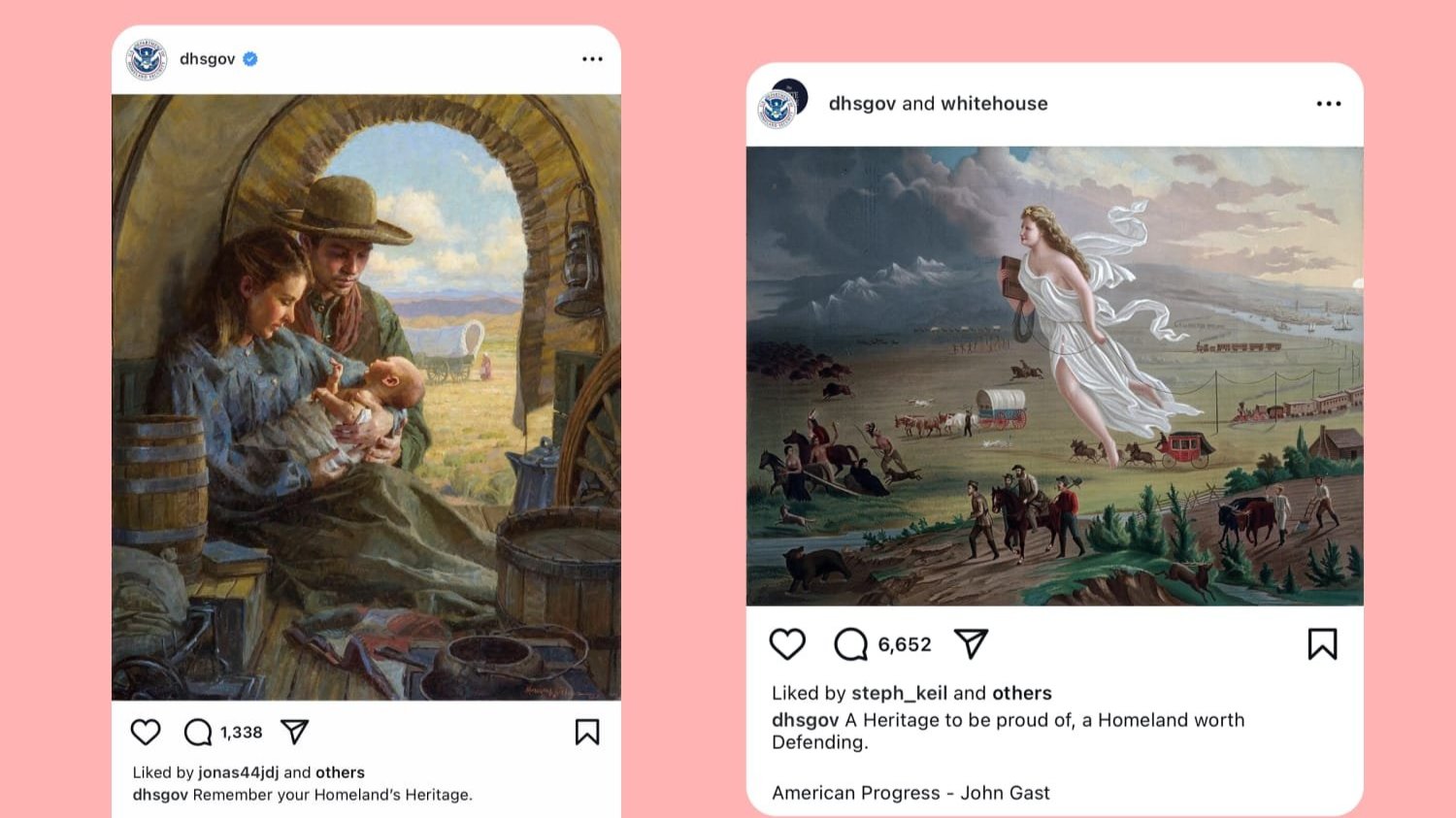 2 Instagram posts from dhs.gov