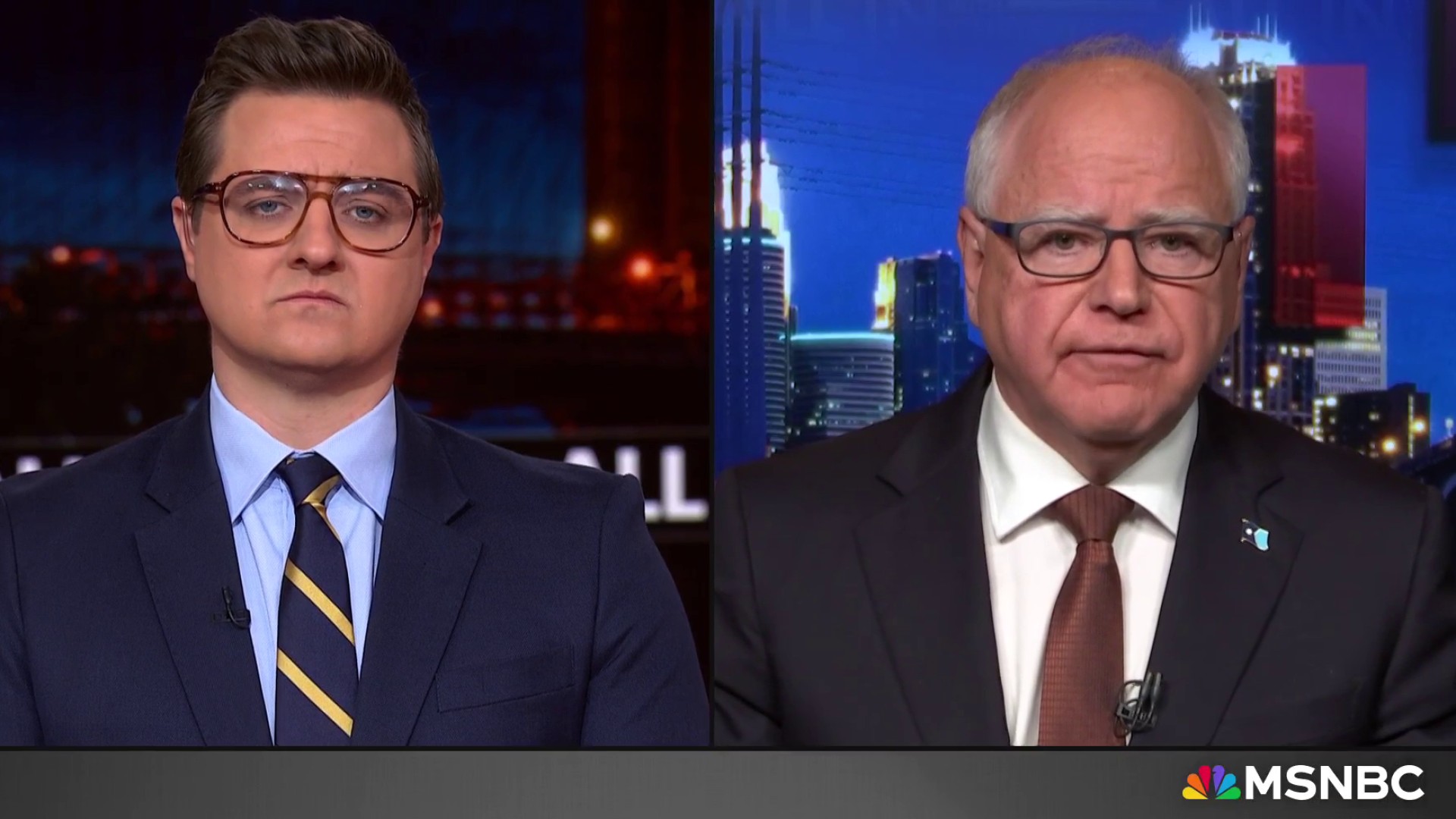 Chris Hayes and Tim Walz.