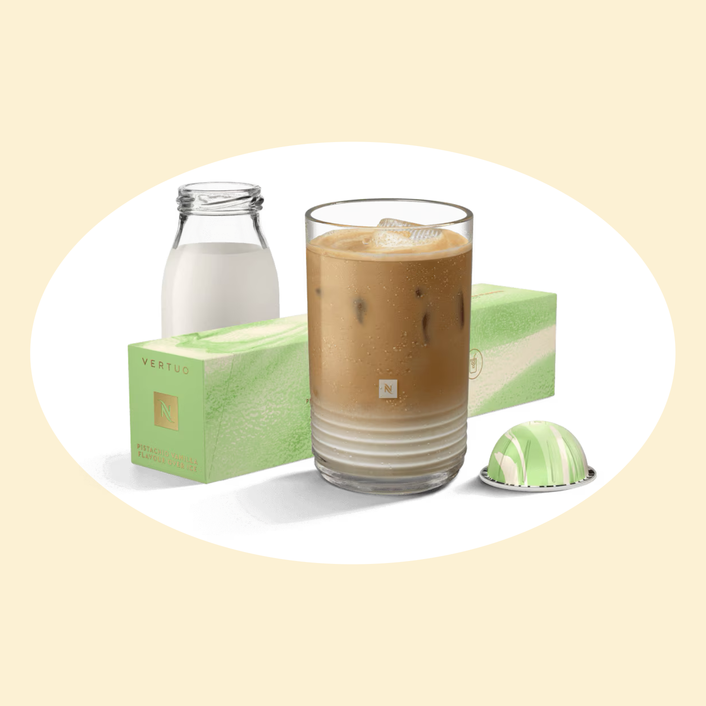 Nespresso Vertuo Pistachio Vanilla Flavor Over Ice Capsules