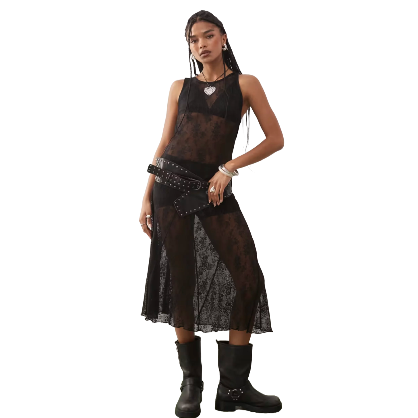 Collusion Short Sleeve Midi Dress