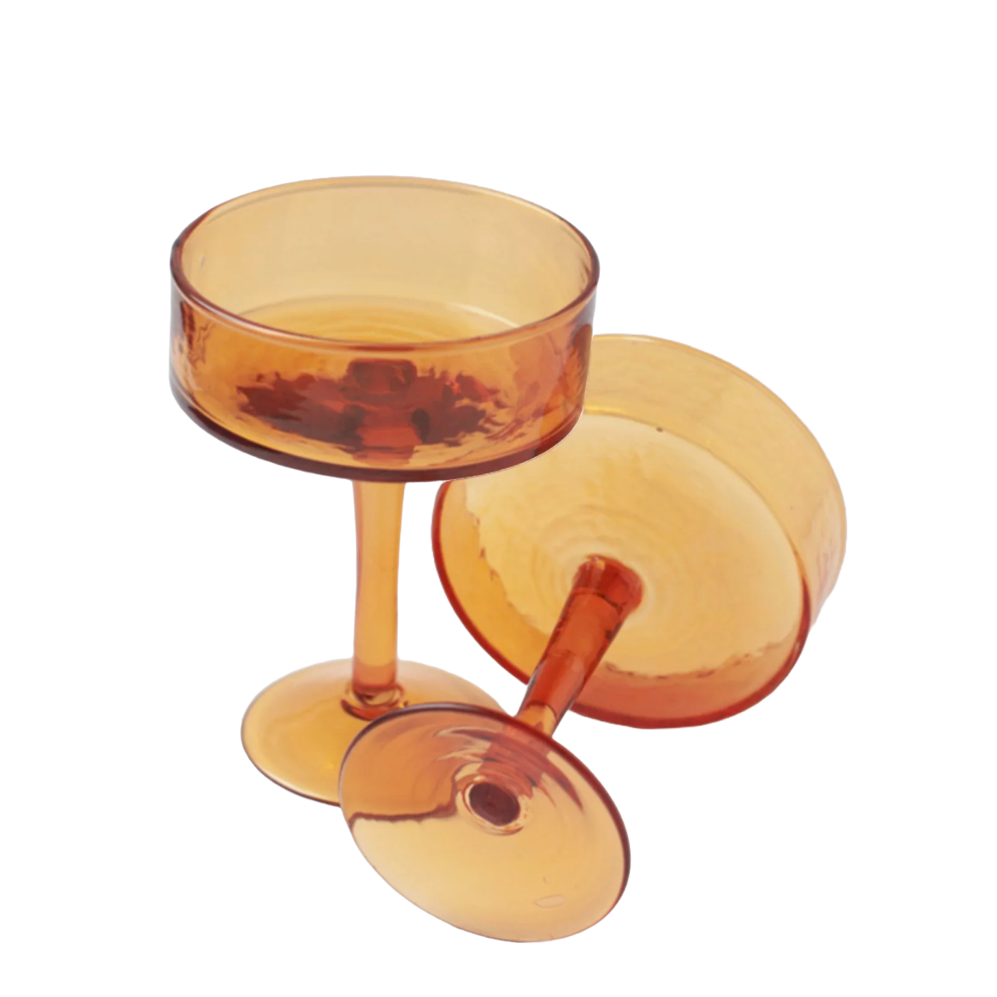 Creative Women Handblown Hammered Coupe Cocktail Glasses
