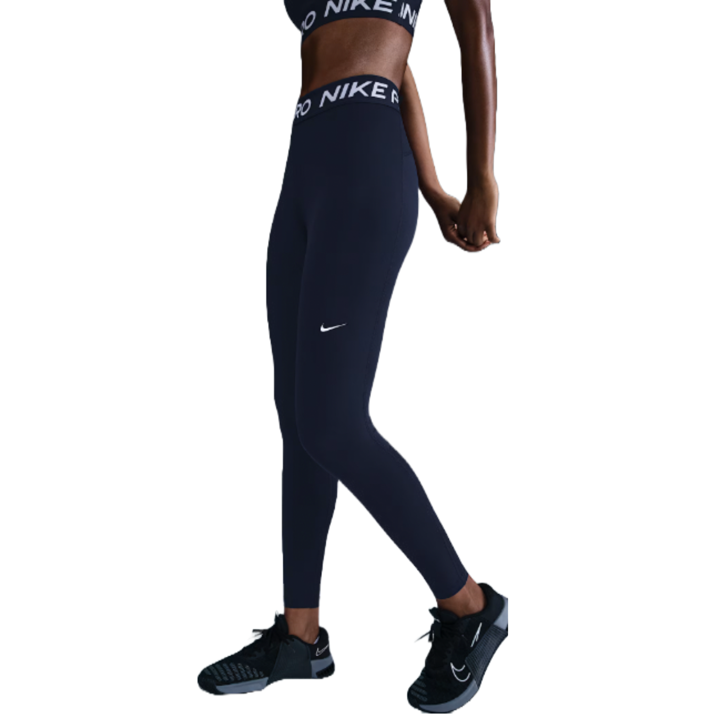 Nike Pro Mid-Rise Mesh-Paneled Leggings