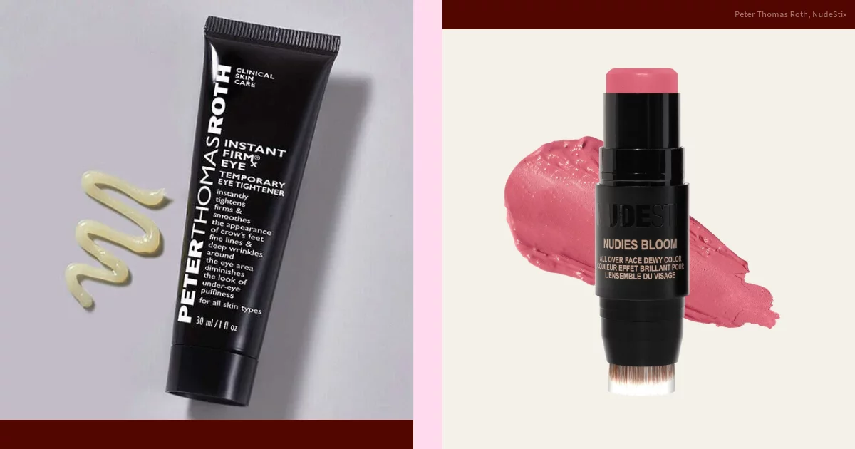 Side By Side Image of an Eye Cream and Blush Stick