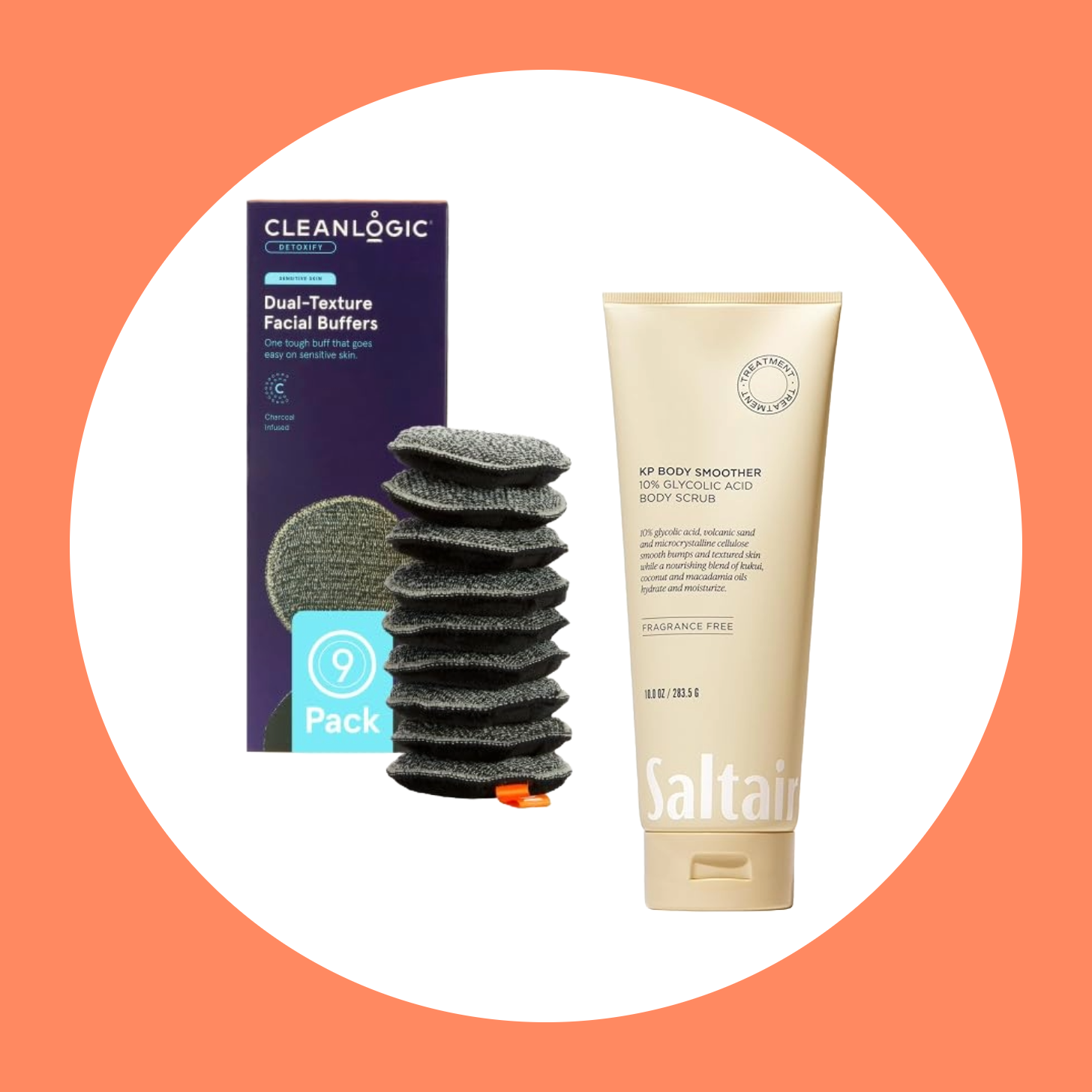 CleanLogic Facial Buffers, Saltair KP Body Scrub