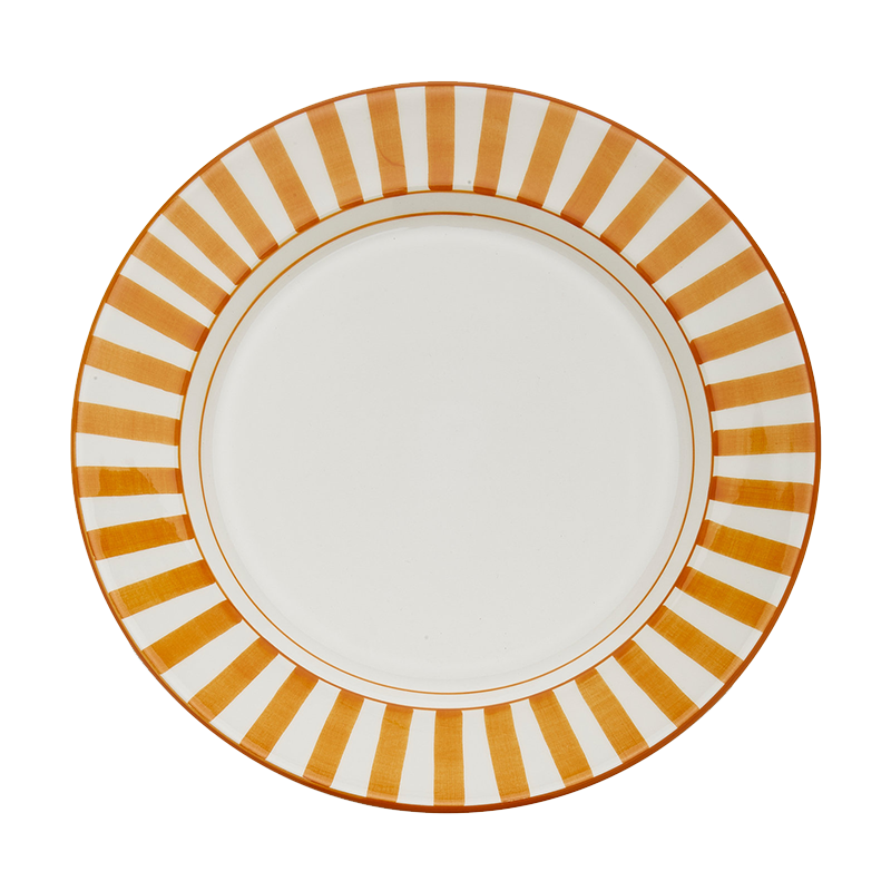 Orange and white striped plate