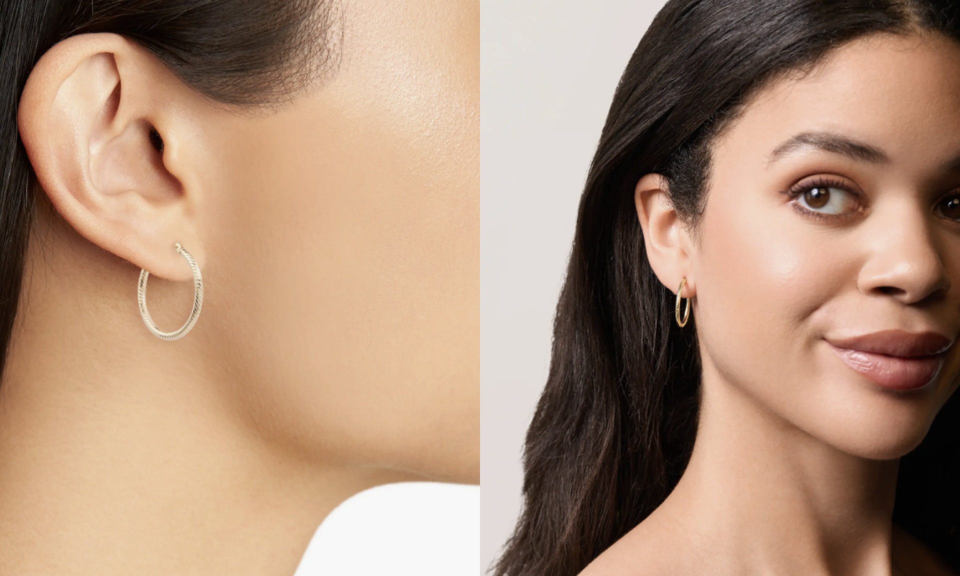 14K Gold Twisted Rope Hoop Earrings