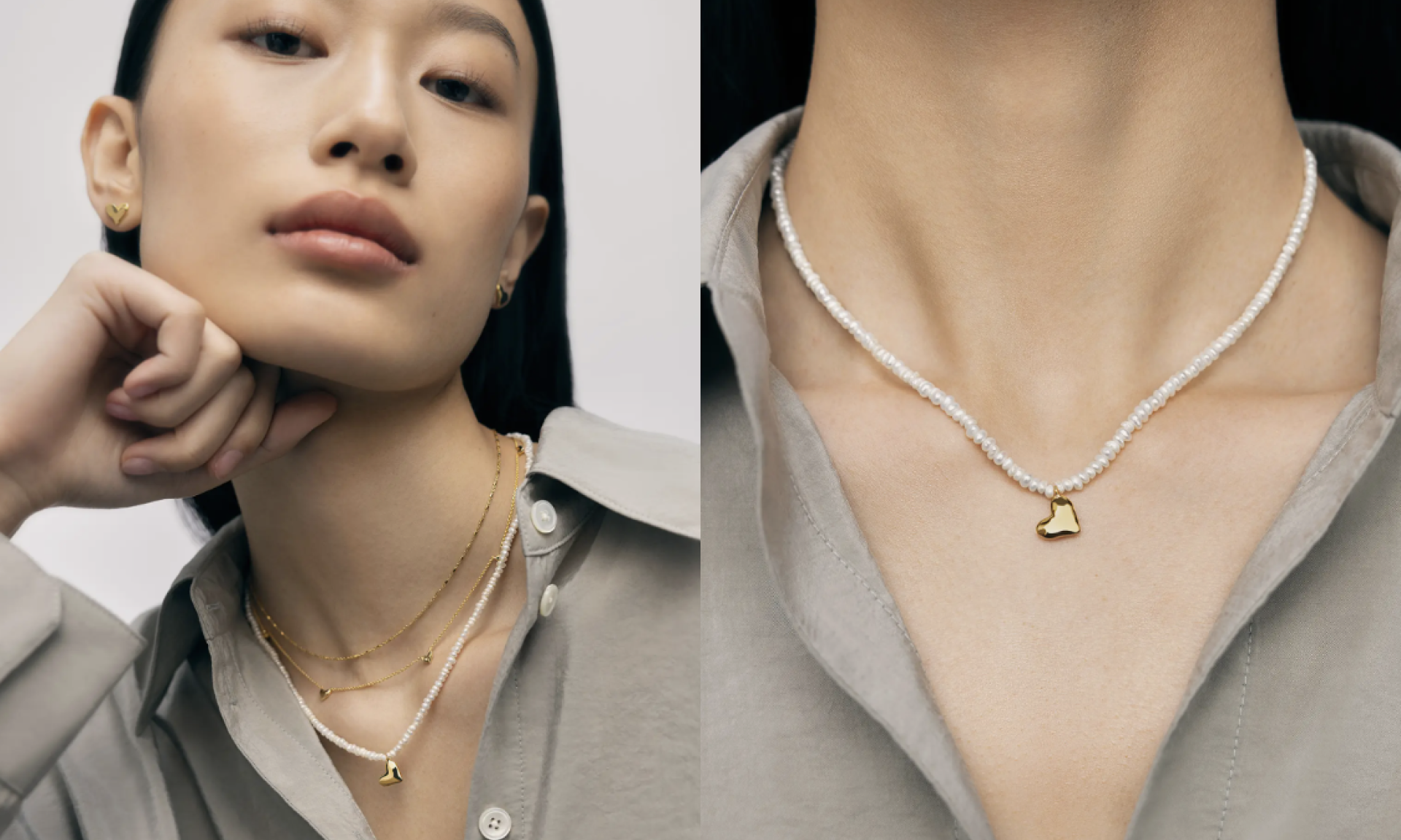 Mini Heart Freshwater Pearl Necklace