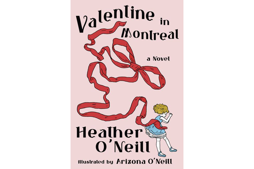 The cover of a book titled Valentine in Montreal, featuring a blonde-haired girl in a blue dress and blue mary janes