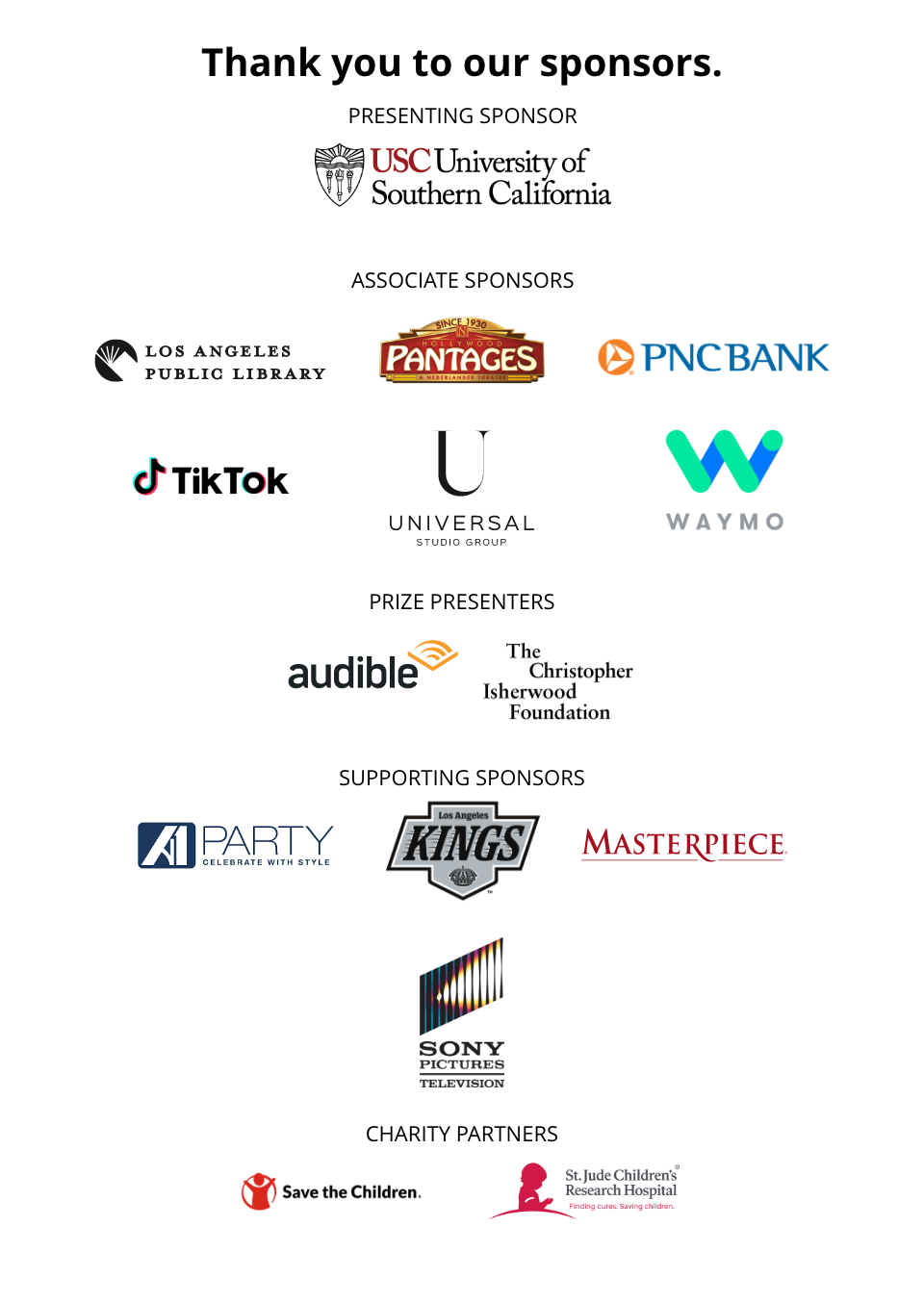 Thank you to our sponsors.