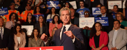 Gov. Gavin Newsom was in Los Angeles to announce an effort to quickly redraw the state's congressional districts Gov. Gavin Newsom was in Los Angeles to announce an effort to quickly redraw the state's congressional districts